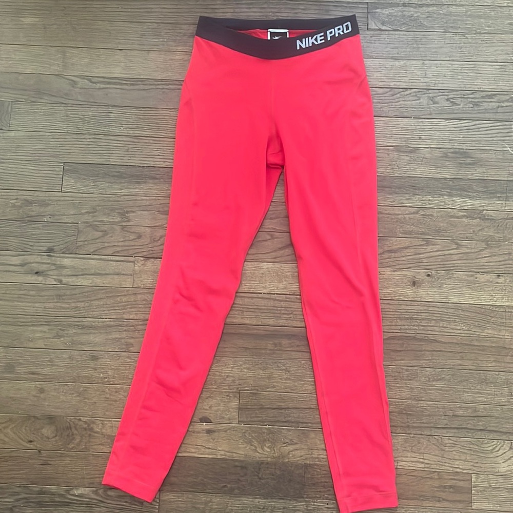 Nike red pro dri fit legging pants for women